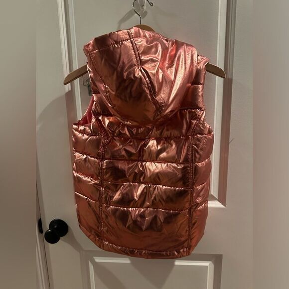 Crazy 8 Rose Gold Hooded Girl Puffer Vest Size XL/14 - Picture 7 of 12